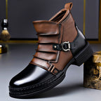 Polished Real Leather Ankle Boots