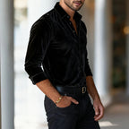 Deep-Pile Velvet Evening Shirt