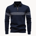 Striped Zip-Through Knit Sweater
