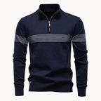 Striped Zip-Through Knit Sweater