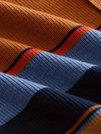 Wide-Collar Striped Rib Jumper