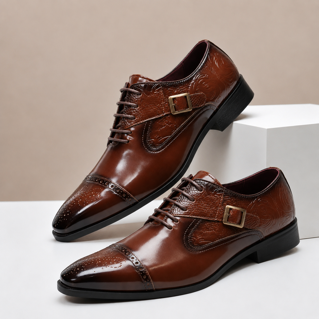Cap-Toe Leather Dress Shoes
