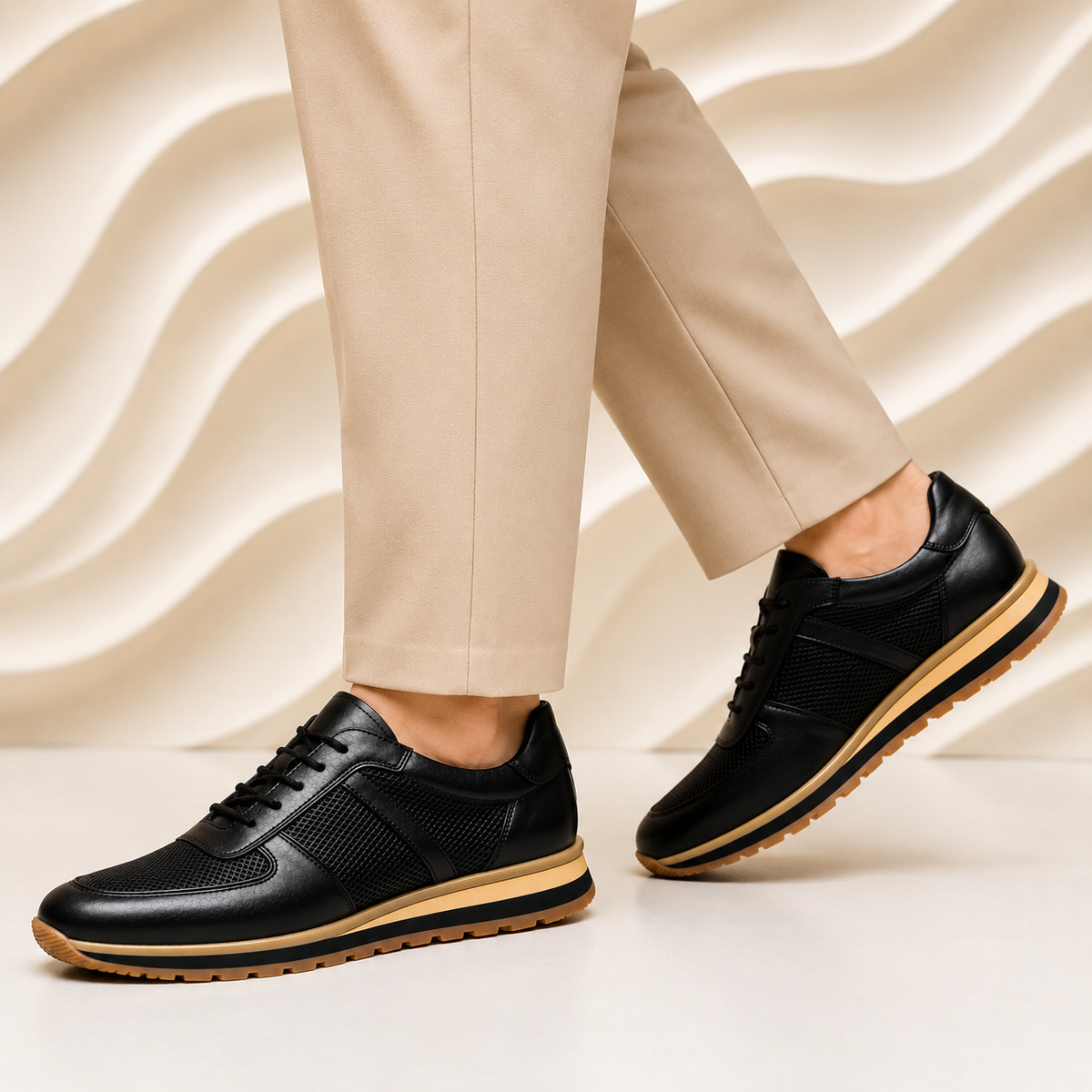 Hand-Stitched Leather Dress Sneaker