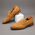 Suede Penny Loafers – Men's Slip-On Shoes - Secranzo