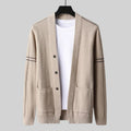 Twin Pocket Striped Sleeve Cardigan