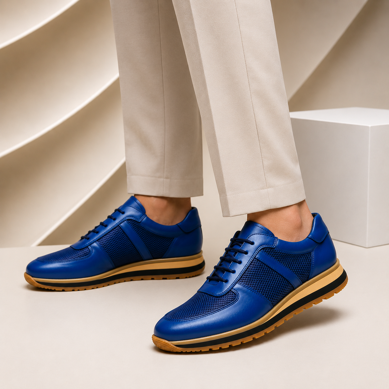 Hand-Stitched Leather Dress Sneaker