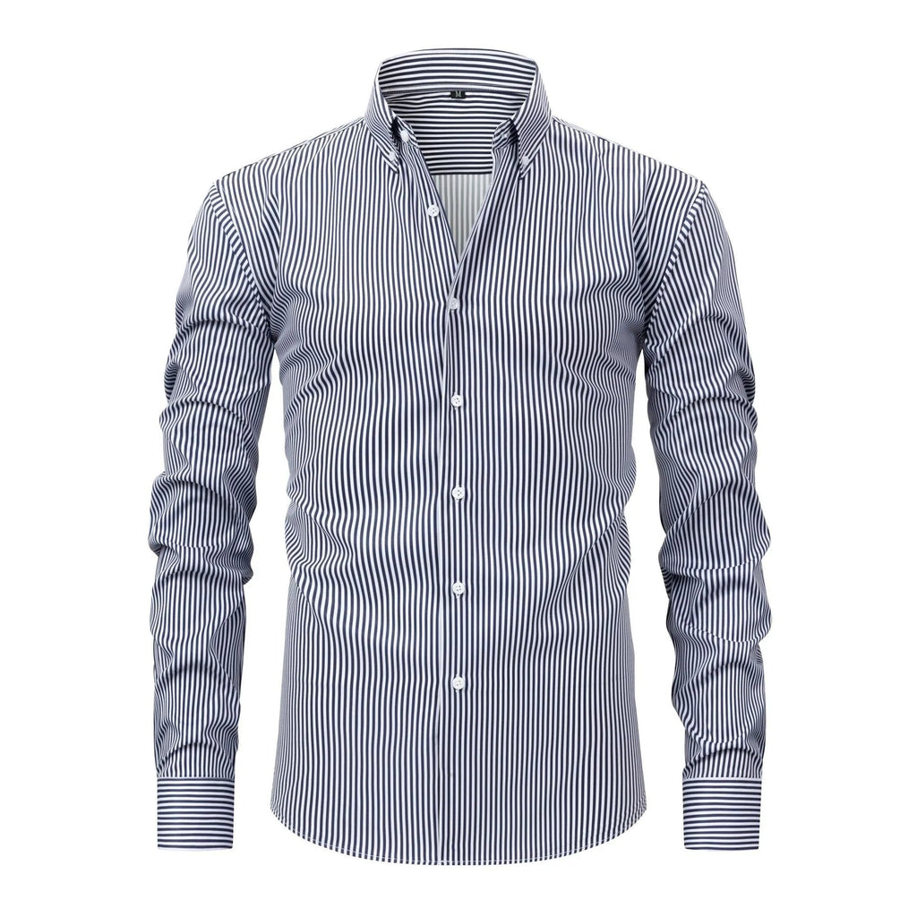 Striped Stretch Long Sleeve Shirt