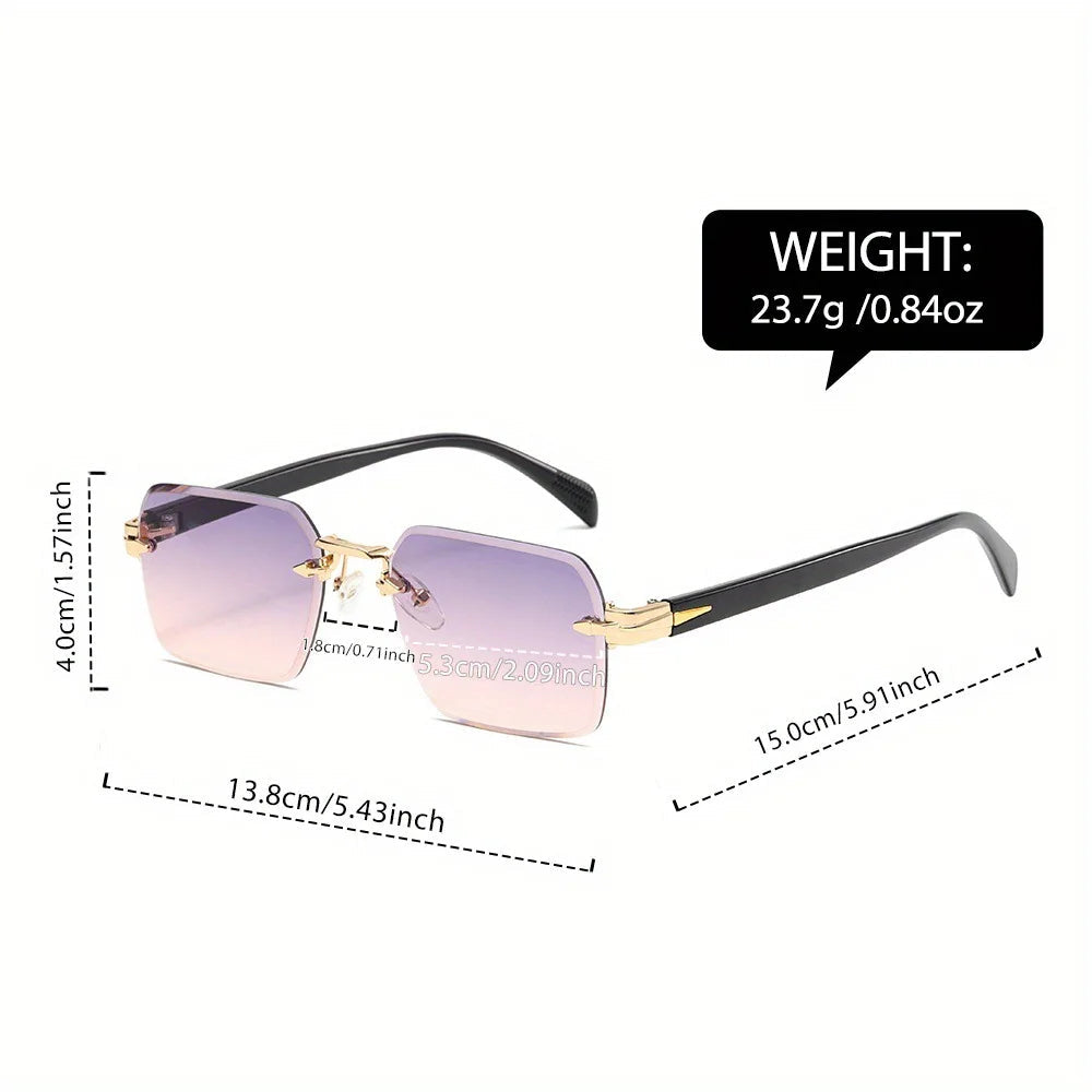 Rimless Gold-Bridge Sunglasses