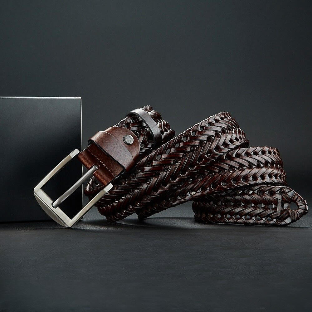 Hand-Braided Cowhide Leather Belt