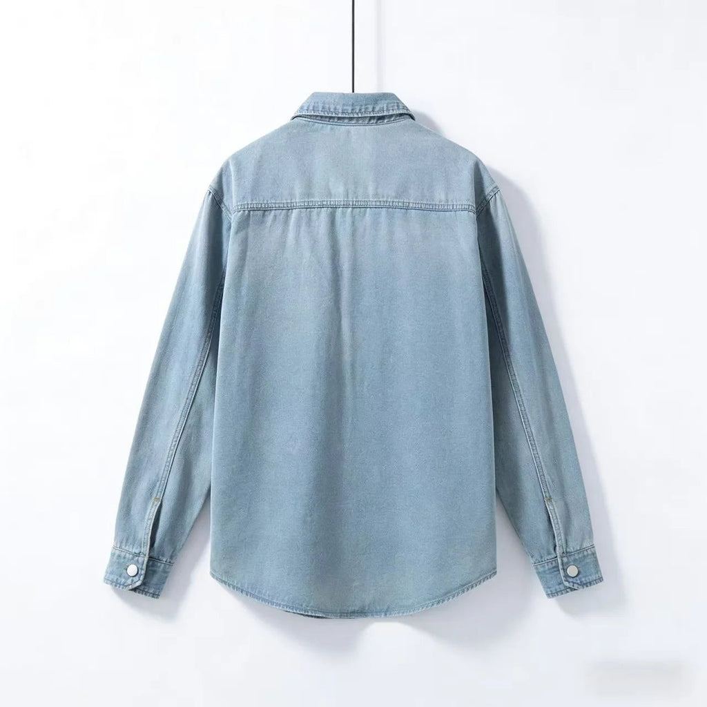 Washed Denim Workwear Overshirt