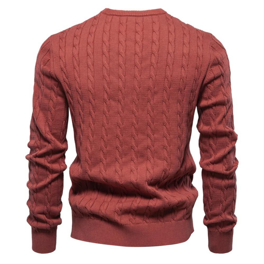Soft Cotton Cable Knit Crew Jumper