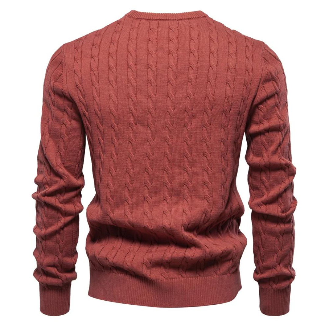 Soft Cotton Cable Knit Crew Jumper