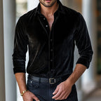 Deep-Pile Velvet Evening Shirt