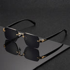 Rimless Gold-Bridge Sunglasses