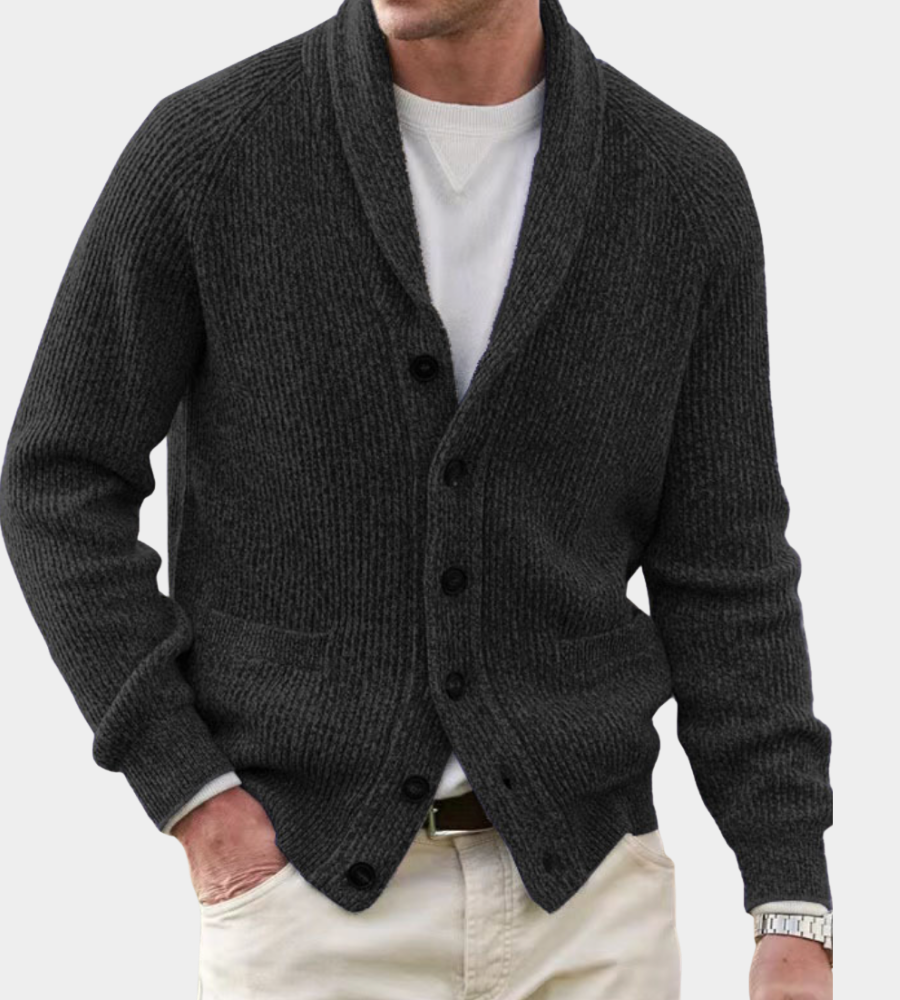 Shawl Collar Chunky Knit Cardigan