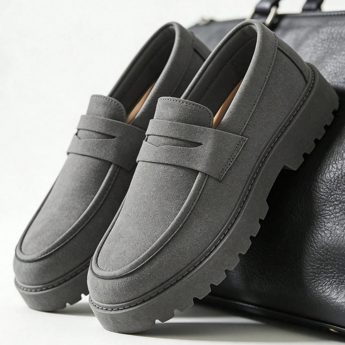 Men's Platform Sole Slip-On Loafers
