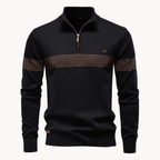 Striped Zip-Through Knit Sweater