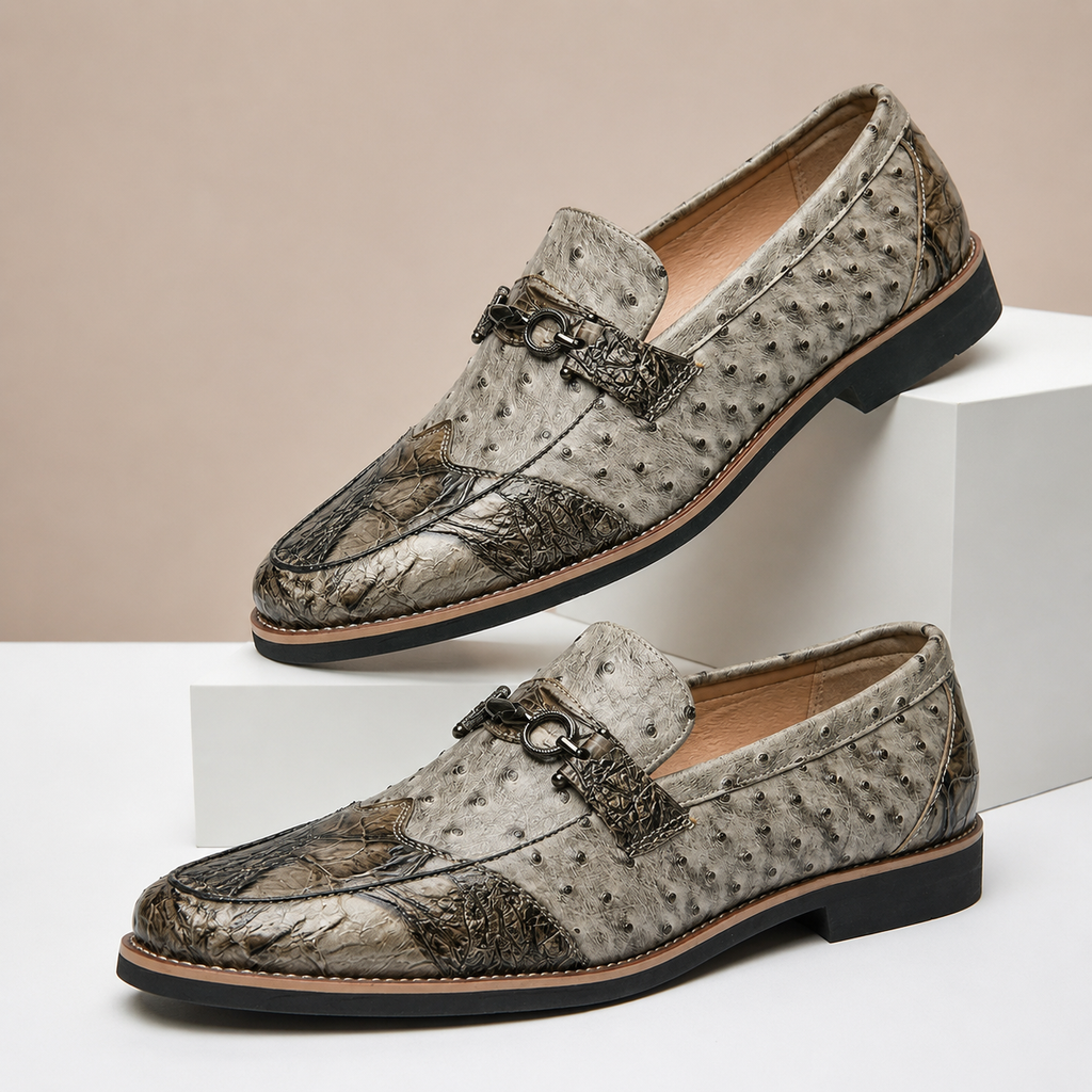 Dual-Tone Leather Slip-On Loafer
