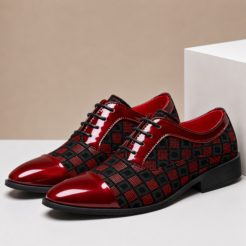 Textured Leather Lace-Up Dress Shoe