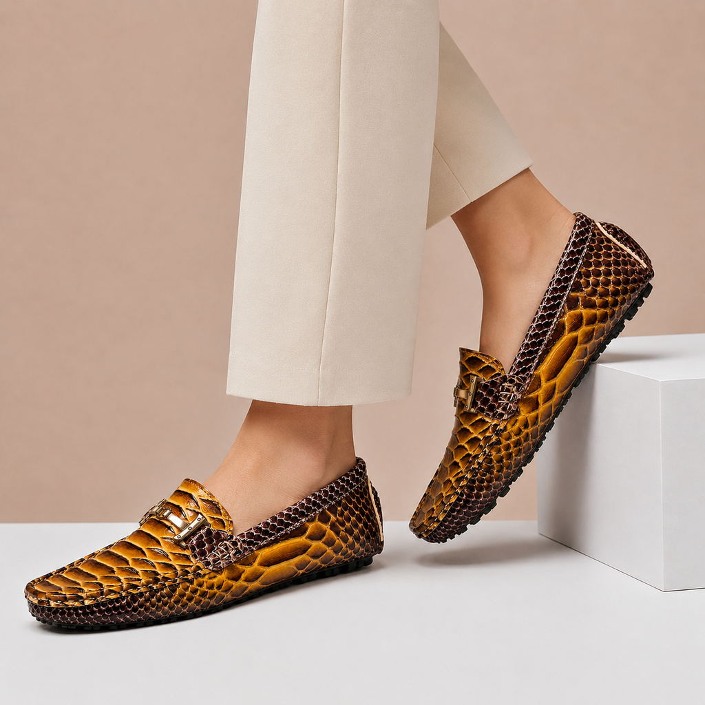 Embossed Leather Comfort Loafer
