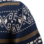Nordic Pattern Zip Knit Sweater