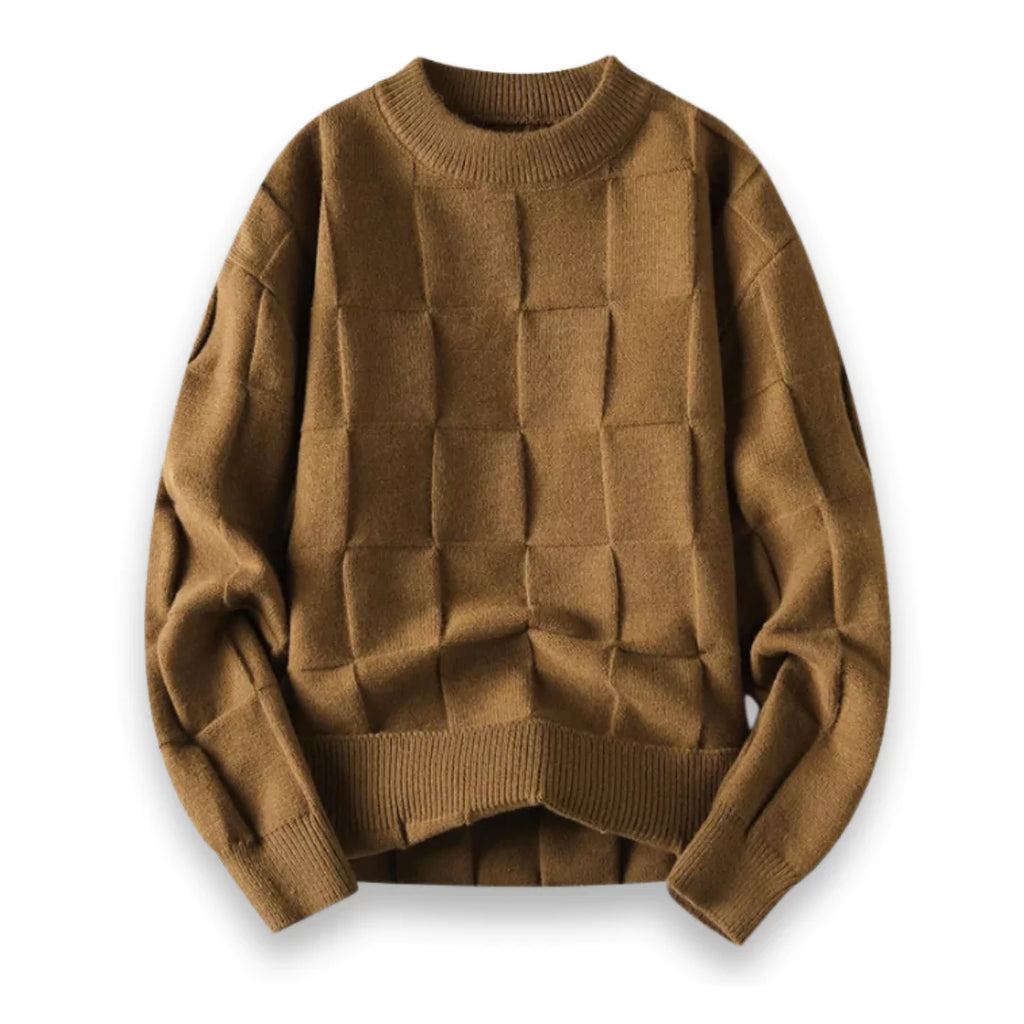 Tailored Plaid Knit Sweater