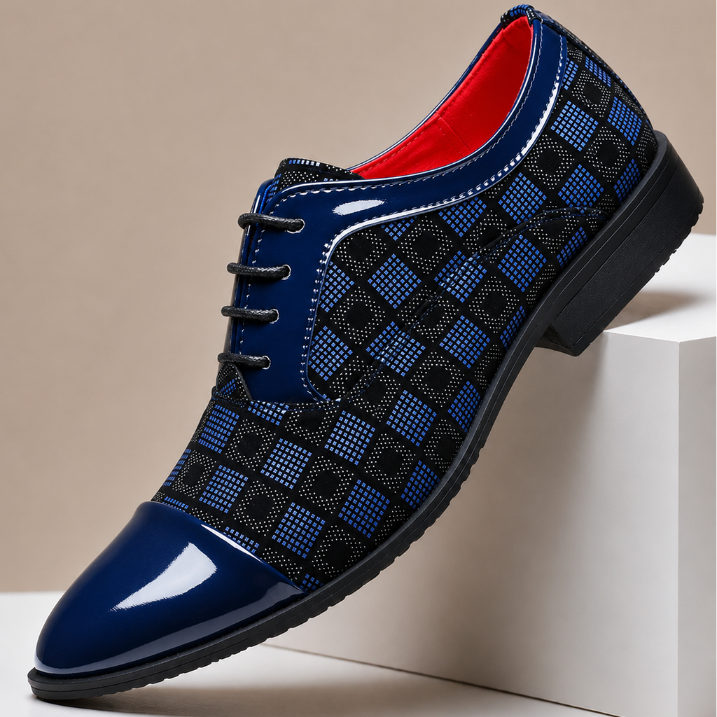 Textured Leather Lace-Up Dress Shoe