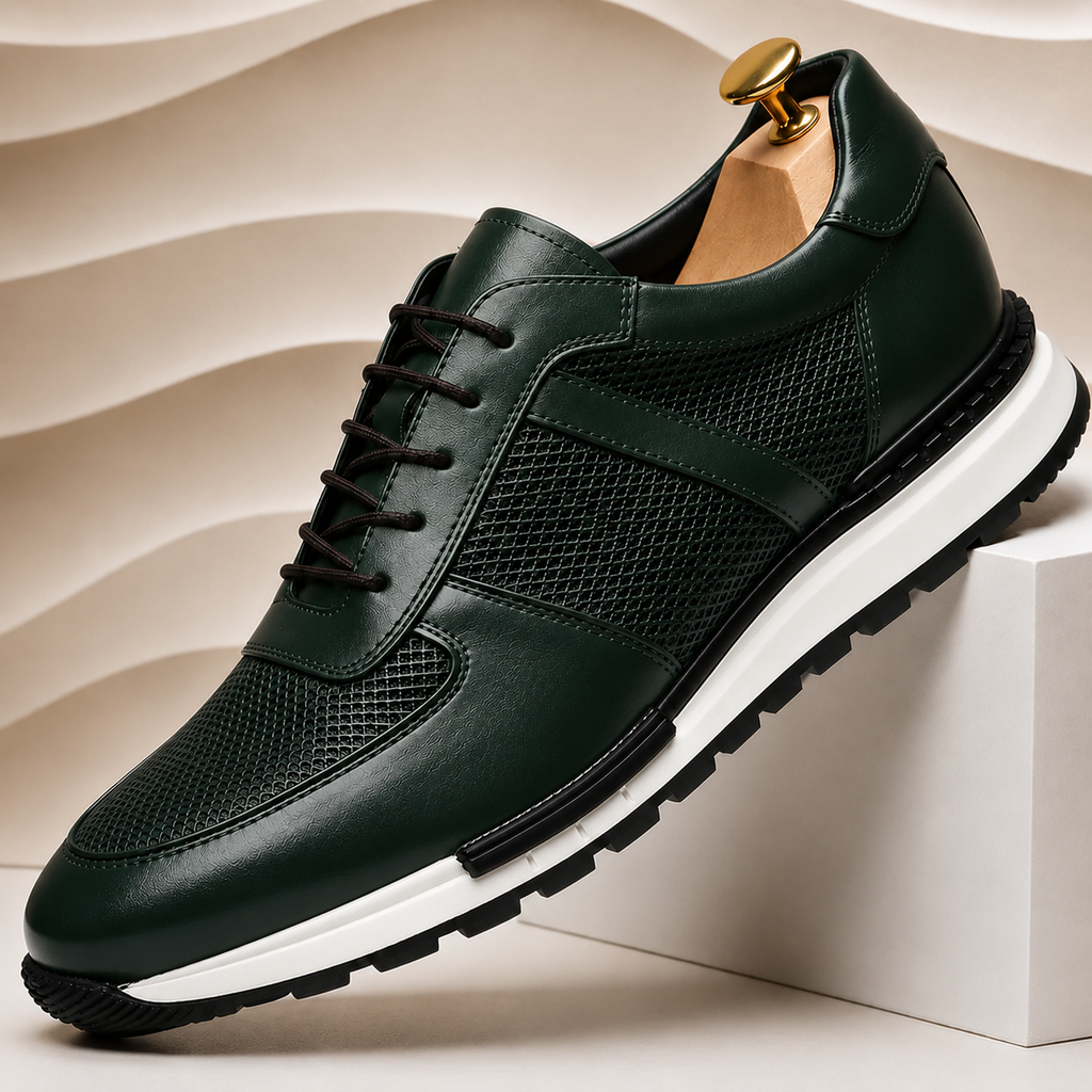 Panelled Leather Casual Sneakers