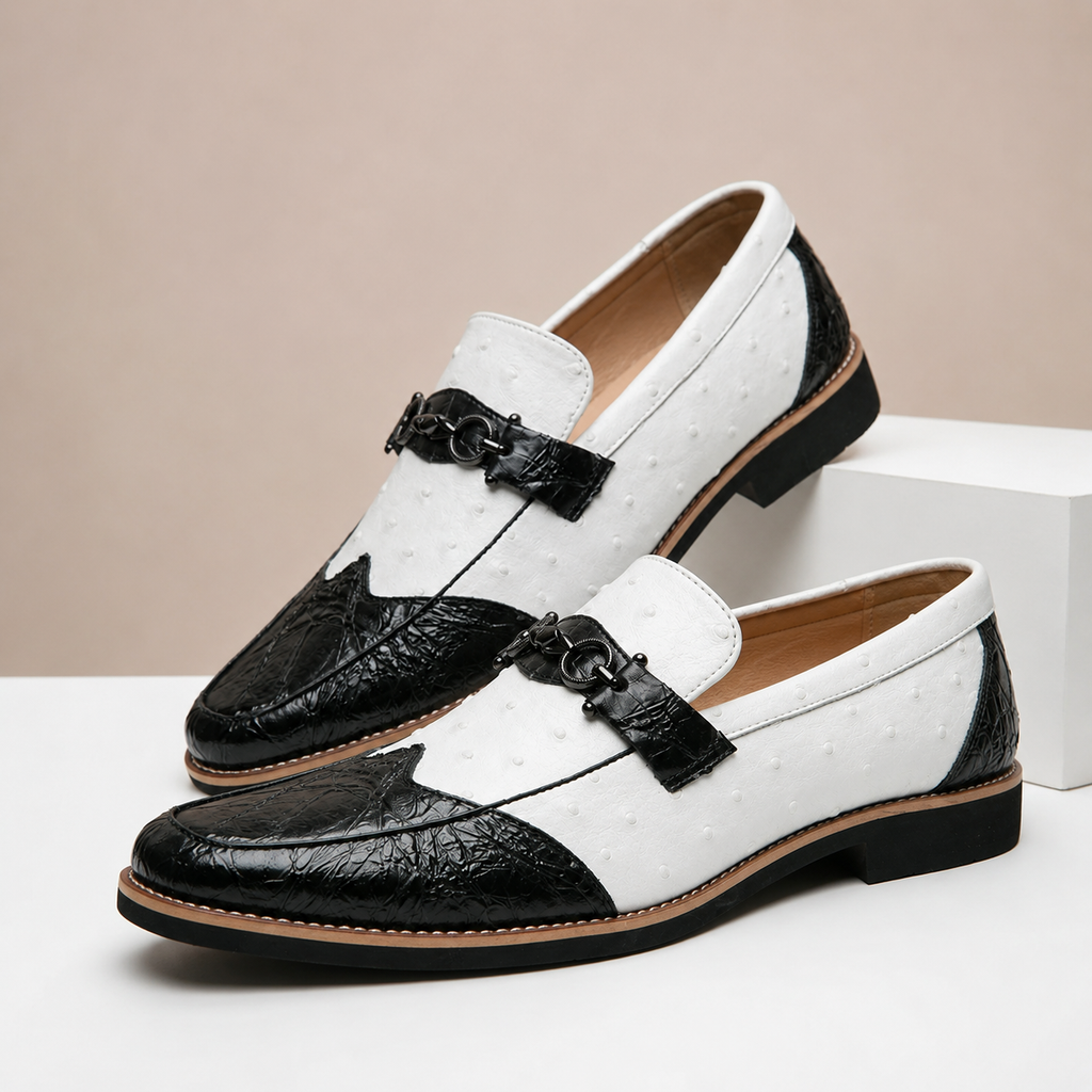 Dual-Tone Leather Slip-On Loafer