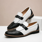 Dual-Tone Leather Slip-On Loafer