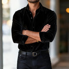 Deep-Pile Velvet Evening Shirt