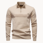 Striped Zip-Through Knit Sweater
