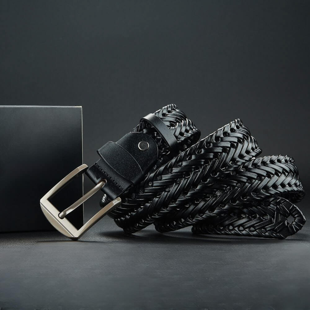 Hand-Braided Cowhide Leather Belt