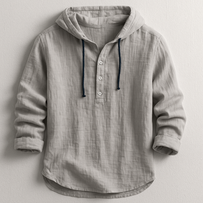 Linen Hooded Overshirt
