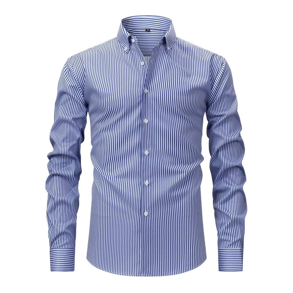 Striped Stretch Long Sleeve Shirt