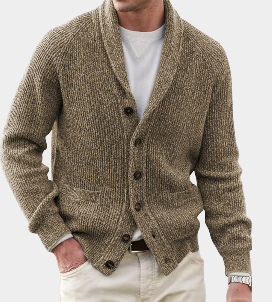 Shawl Collar Chunky Knit Cardigan