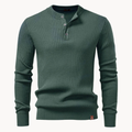 Ribbed Long-Sleeve Henley Shirt