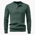 Ribbed Long-Sleeve Henley Shirt