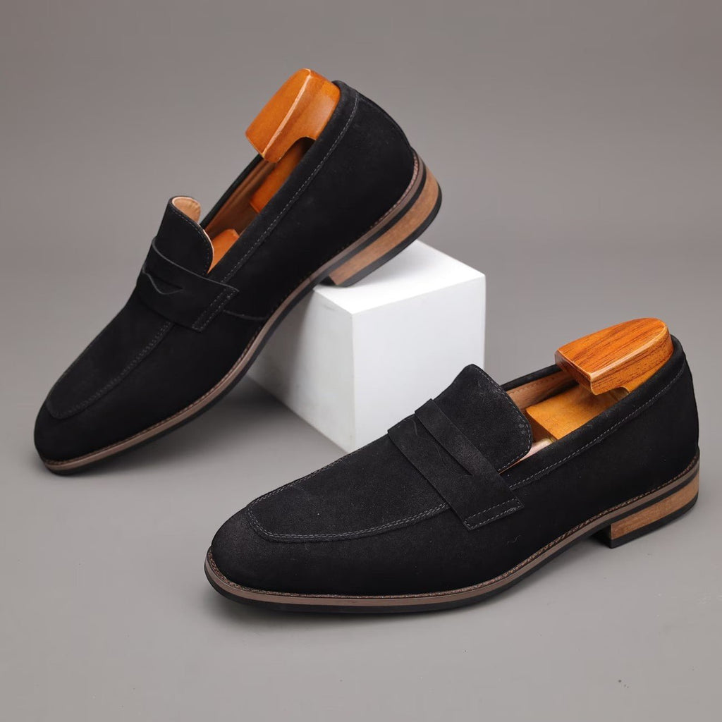 Suede Penny Loafers – Men's Slip-On Shoes - Secranzo