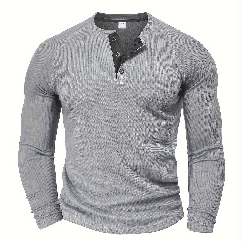 Textured Henley Short-Sleeve Tee
