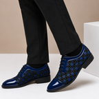 Textured Leather Lace-Up Dress Shoe