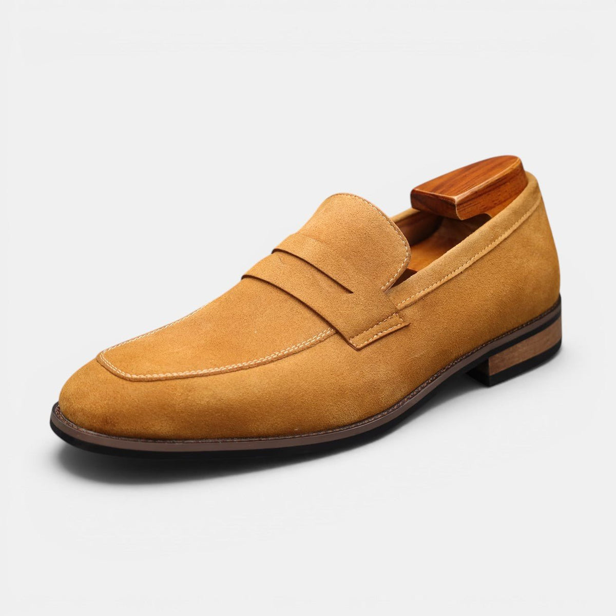 Suede Penny Loafers – Men's Slip-On Shoes - Secranzo