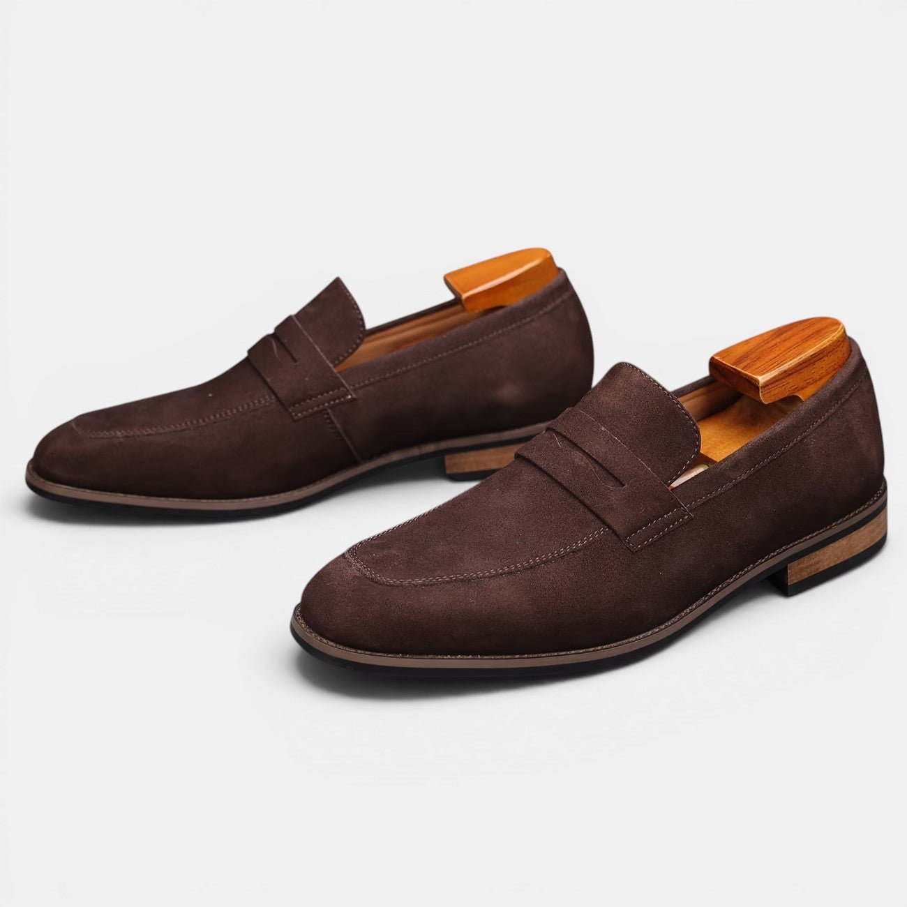 Suede Penny Loafers – Men's Slip-On Shoes - Secranzo