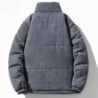 High-Collar Corduroy Puffer Jacket