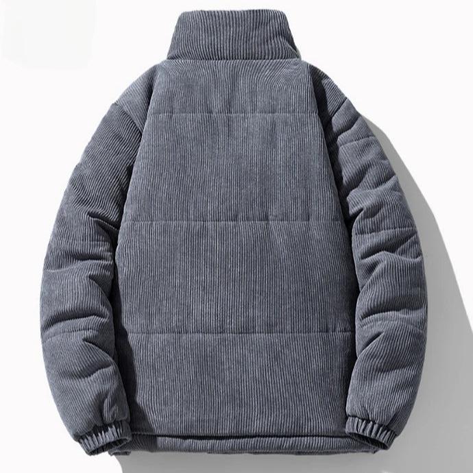 High-Collar Corduroy Puffer Jacket