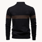Striped Zip-Through Knit Sweater