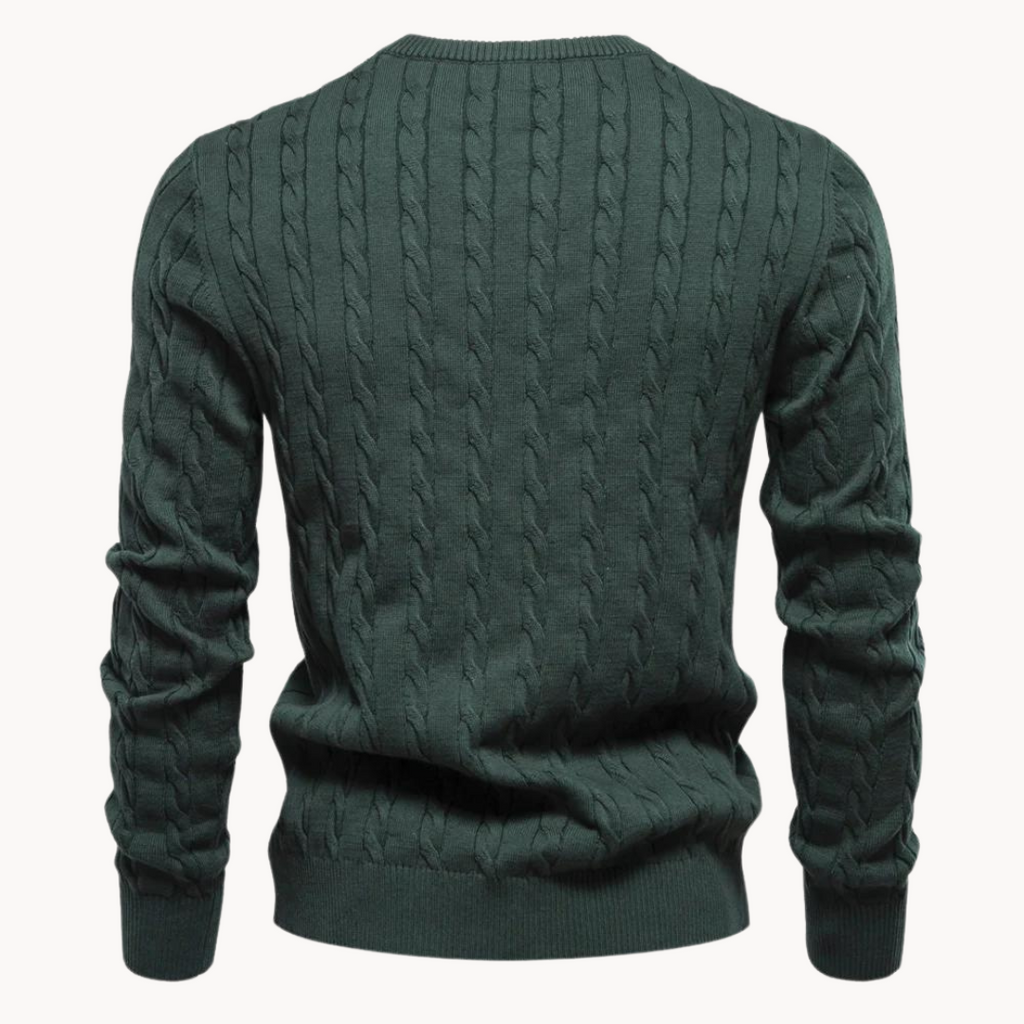 Soft Cotton Cable Knit Crew Jumper
