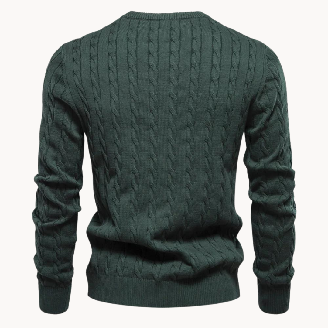 Soft Cotton Cable Knit Crew Jumper