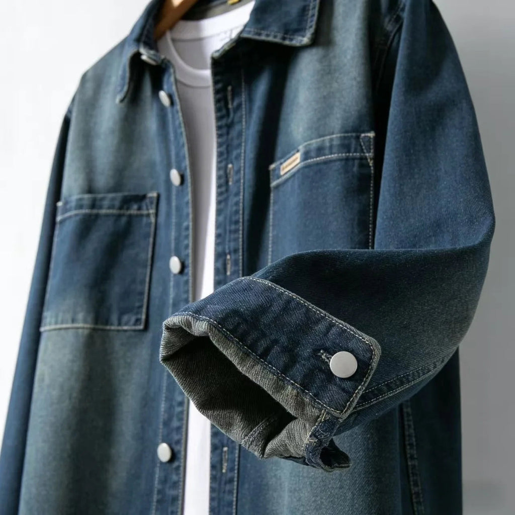 Washed Denim Workwear Overshirt