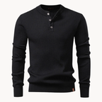 Ribbed Long-Sleeve Henley Shirt